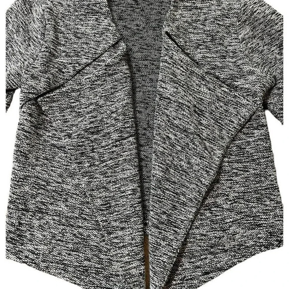 Ann Taylor Women's Black and Grey Boucle Moto Jacket Open Front Drape Size XS - Picture 4 of 7